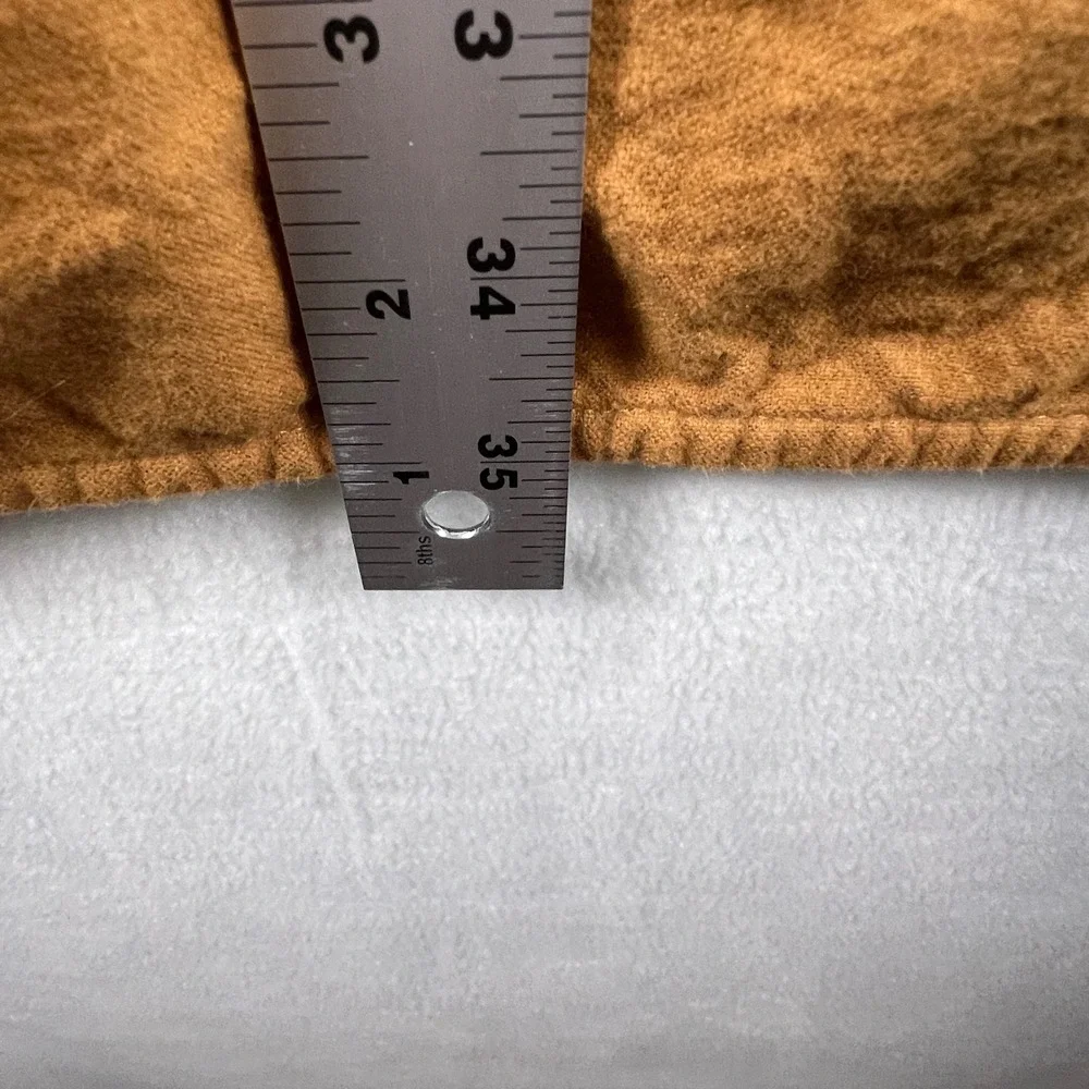 Fairplay Men's XL Brown Popover Shirt Long Sleeve Band Collar Workwear Boho - Picture 5 of 7